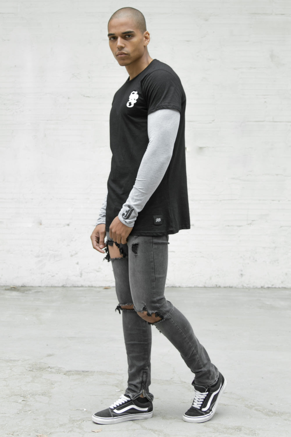 Sixth June - T-shirt doubles manches gothique noir