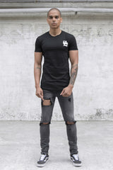Sixth June - T-shirt moulant logo gothique noir