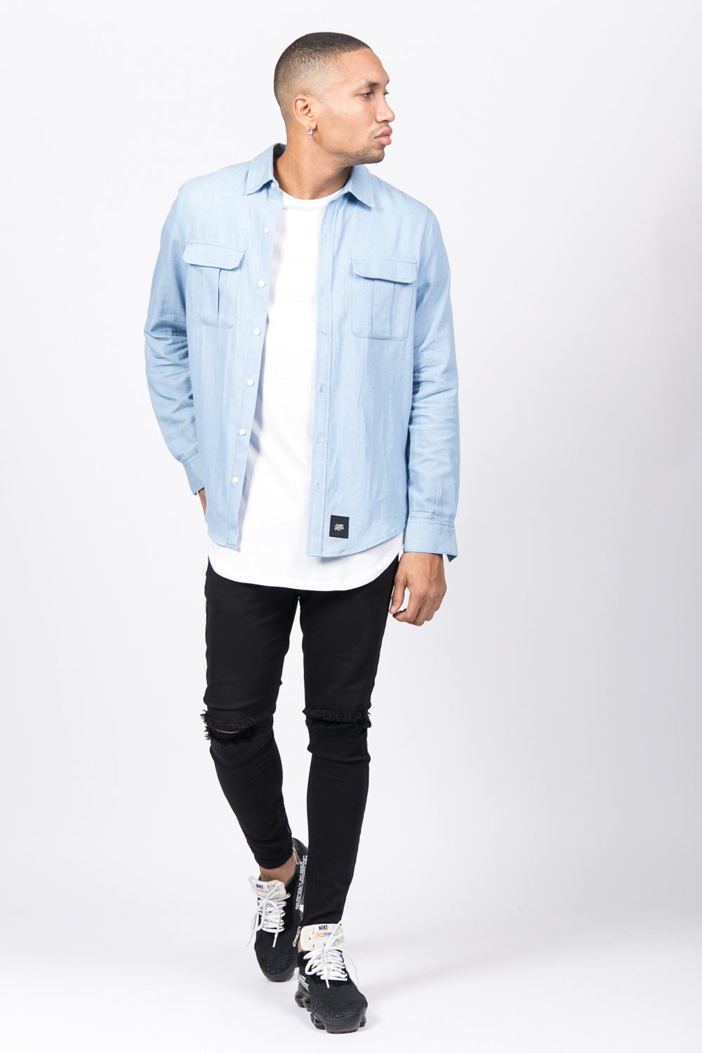 Sixth June - Chemise poches cargo bleu clair