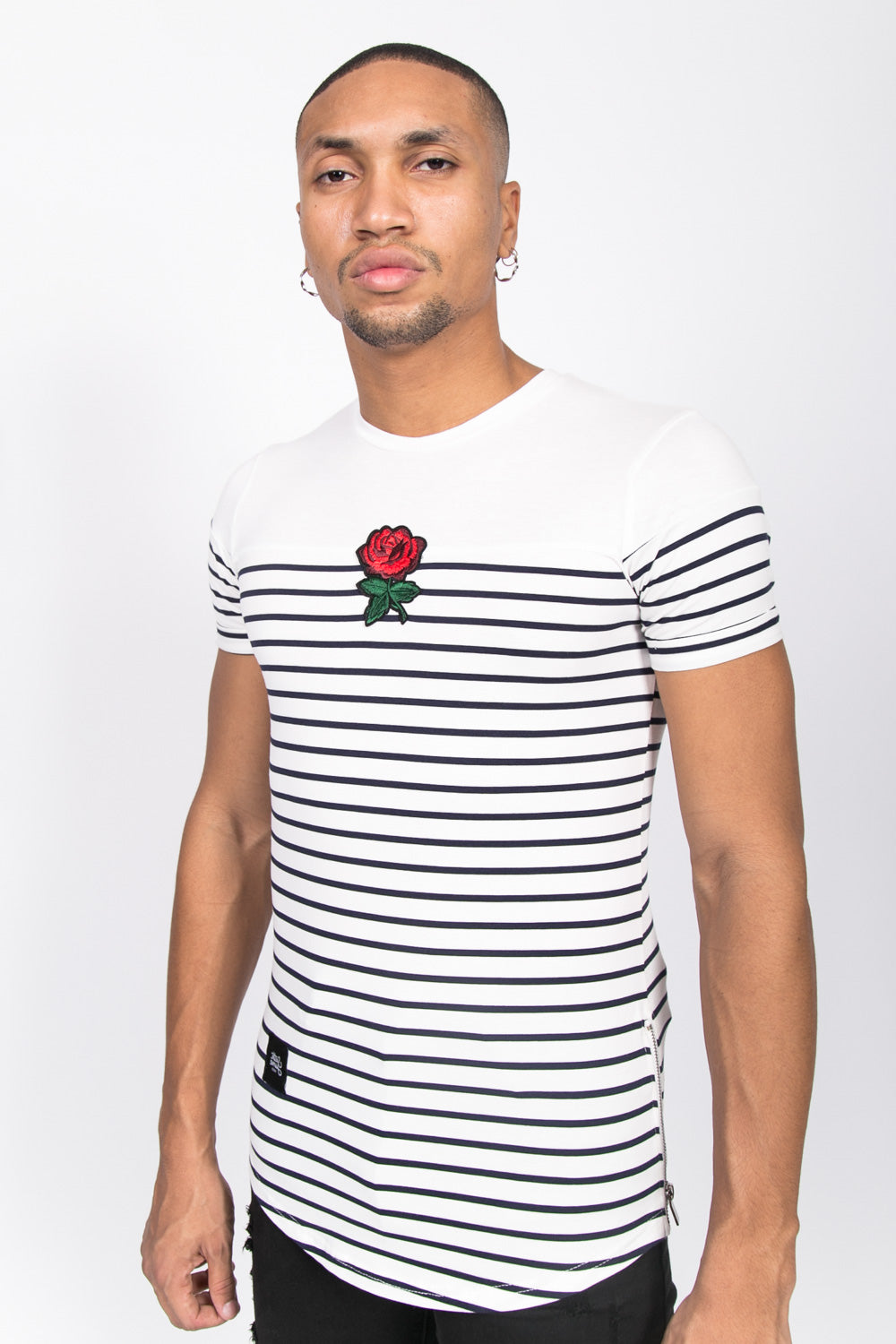 Sixth June - T-shirt marinière patch blanc