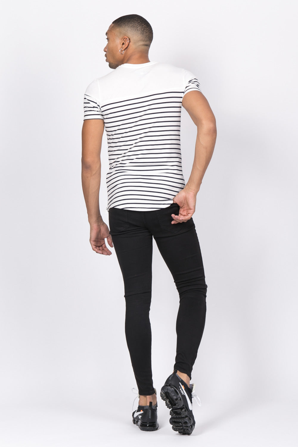 Sixth June - T-shirt marinière patch blanc