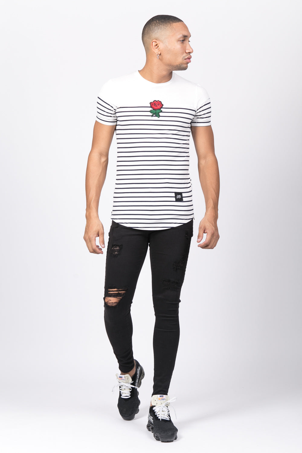 Sixth June - T-shirt marinière patch blanc