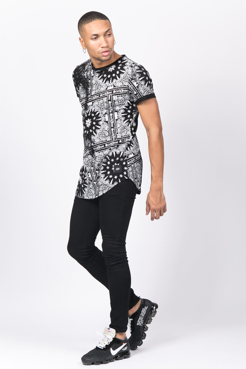 Sixth June - T-shirt all over bandana noir