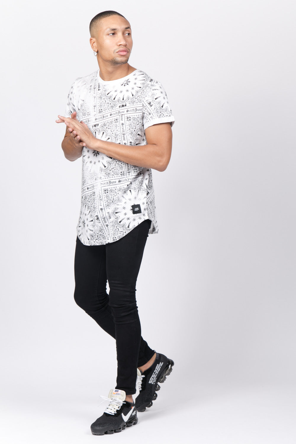 Sixth June - T-shirt all over bandana blanc