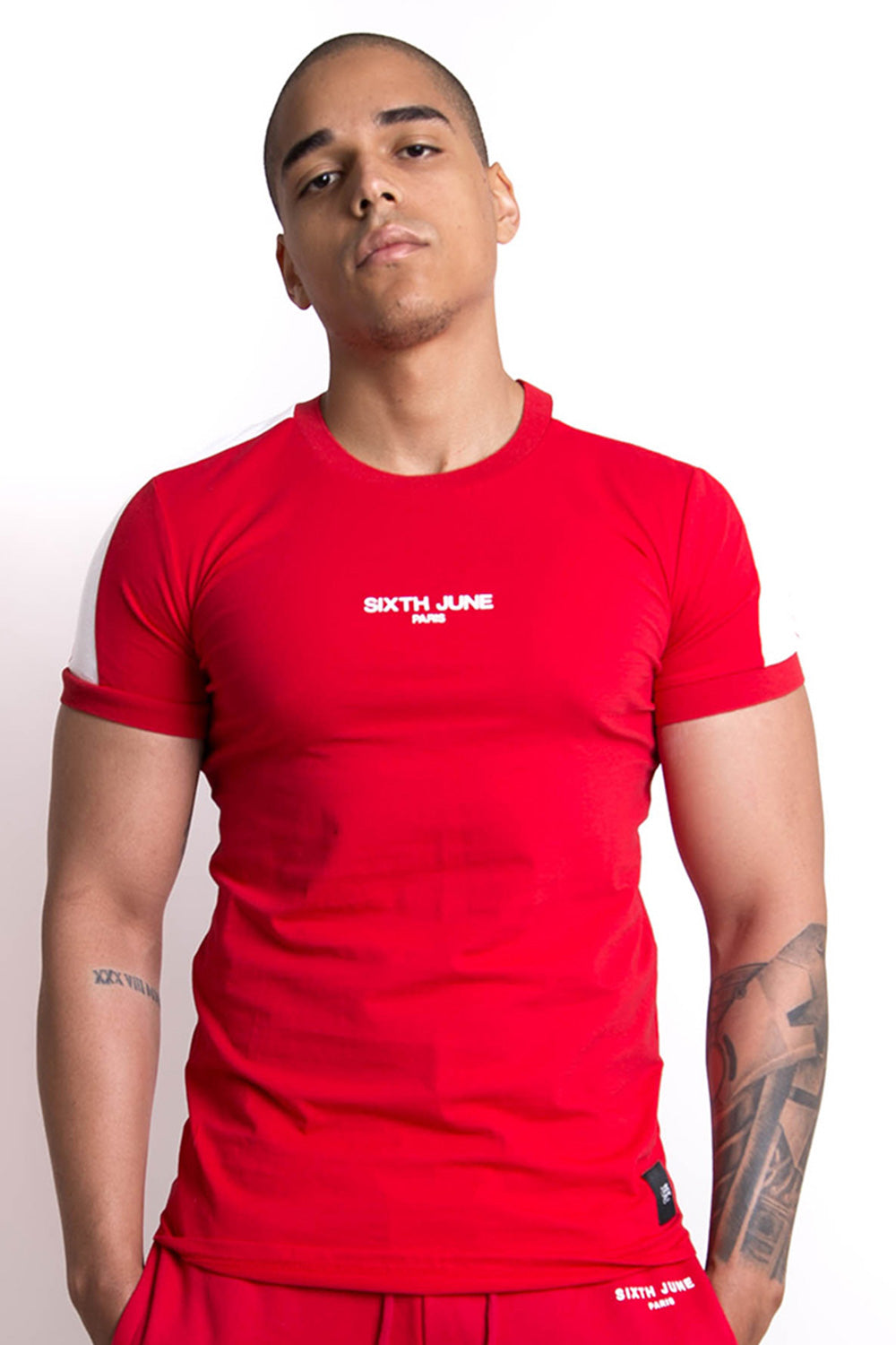 Sixth June - T-shirt logo bandes rouge