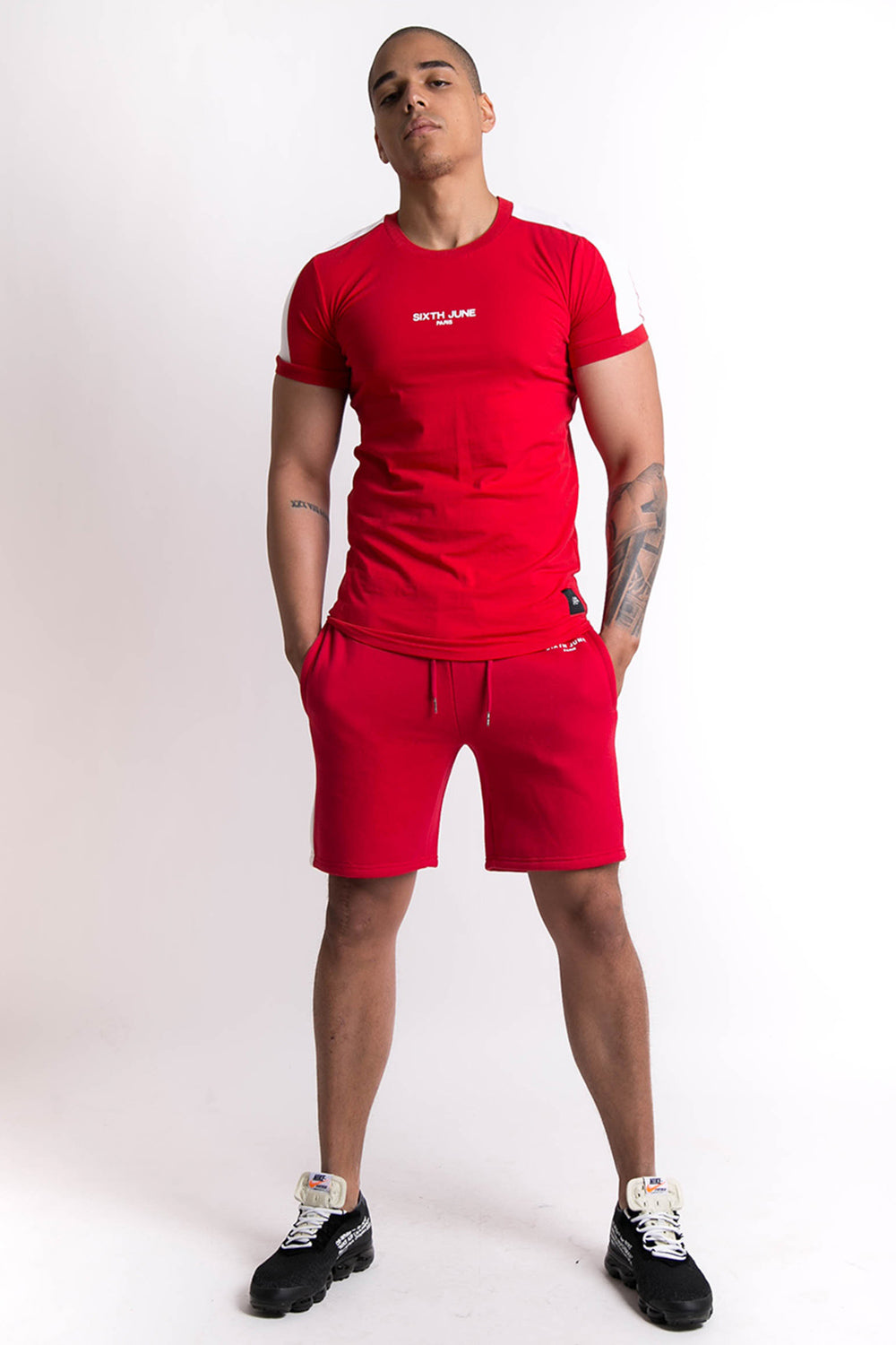 Sixth June - T-shirt logo bandes rouge