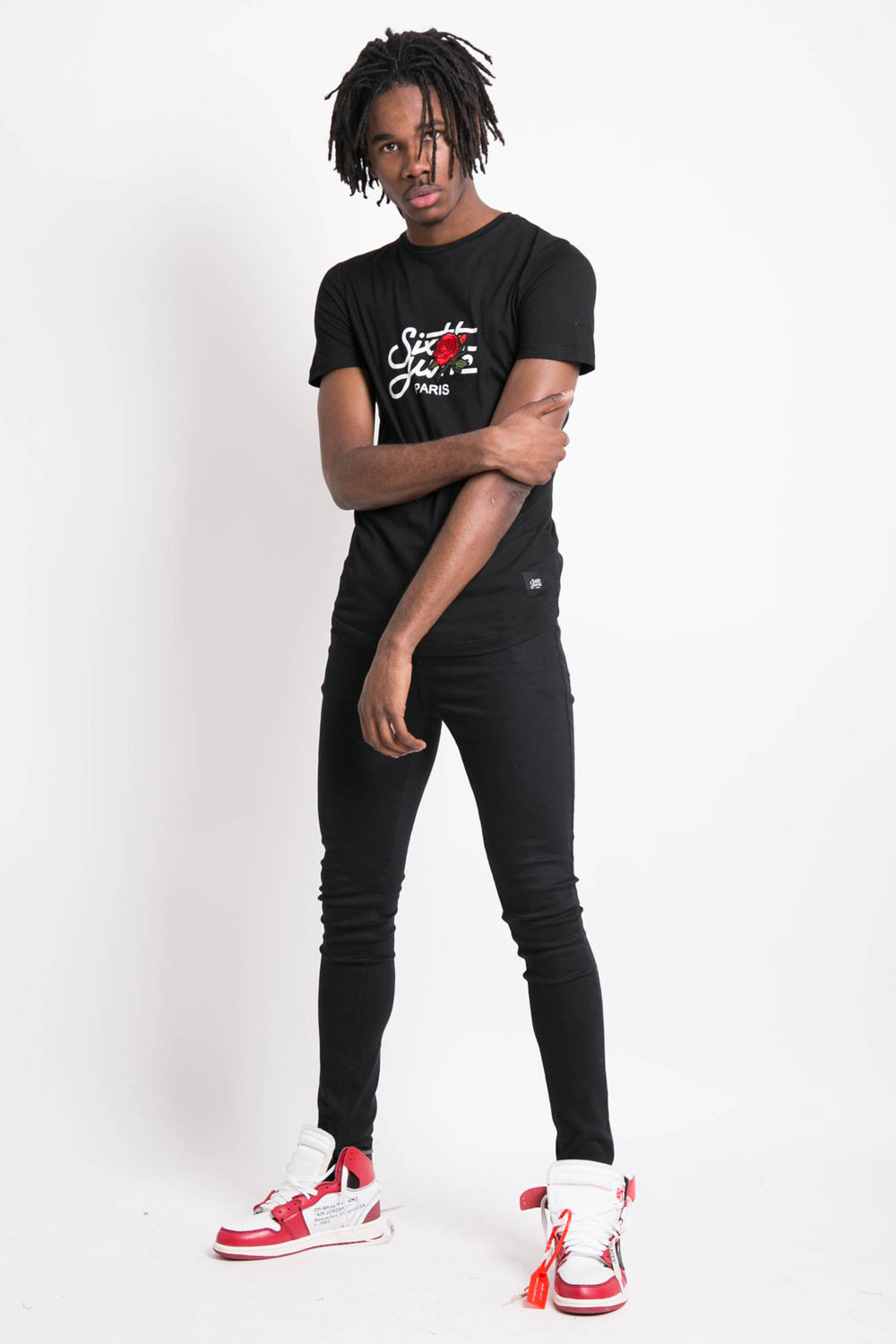 Sixth June - T-shirt grand logo patch rose noir