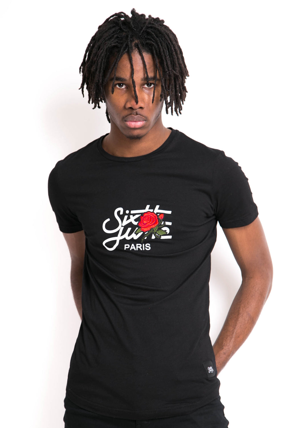 Sixth June - T-shirt grand logo patch rose noir