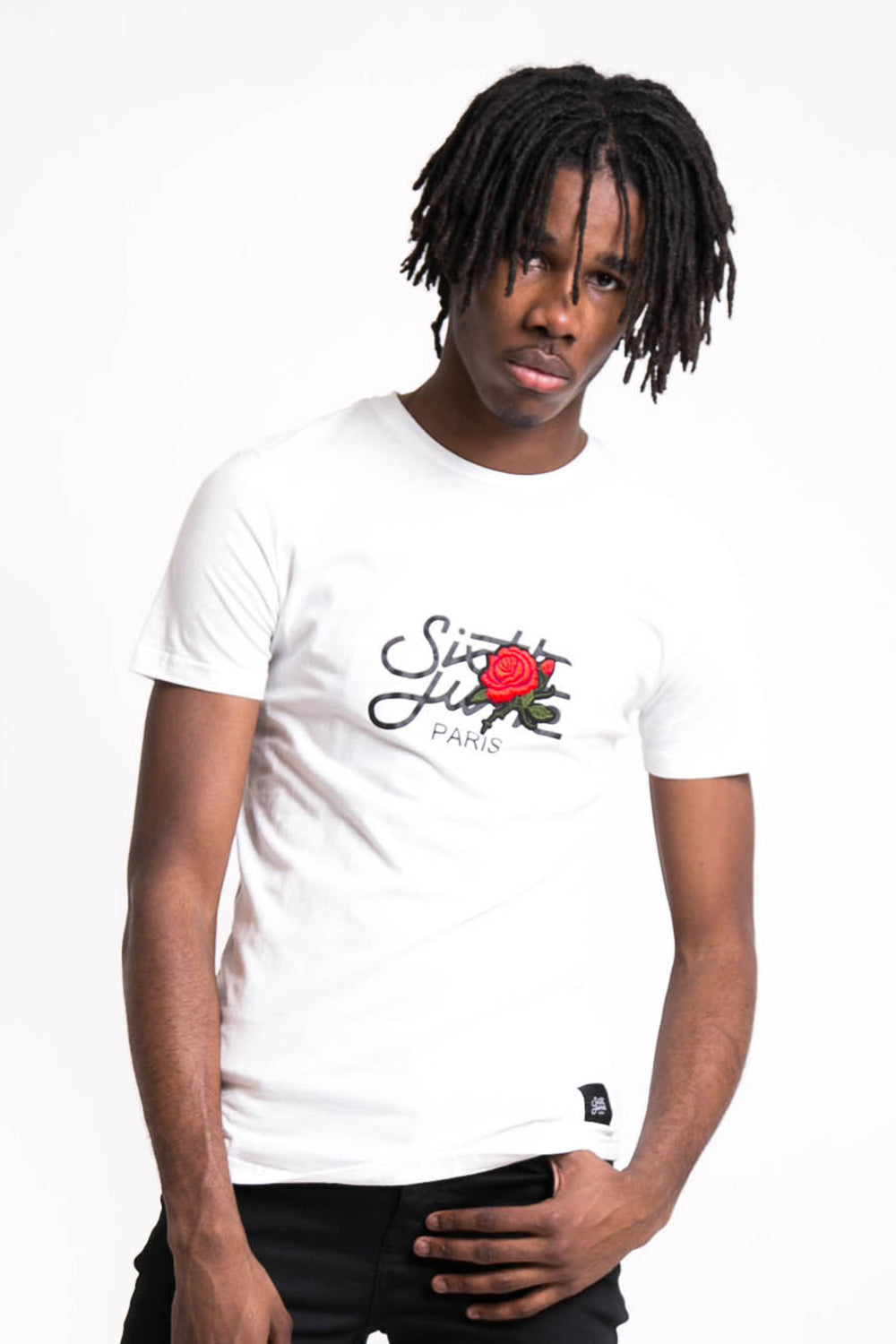 Sixth June - T-shirt grand logo patch rose blanc