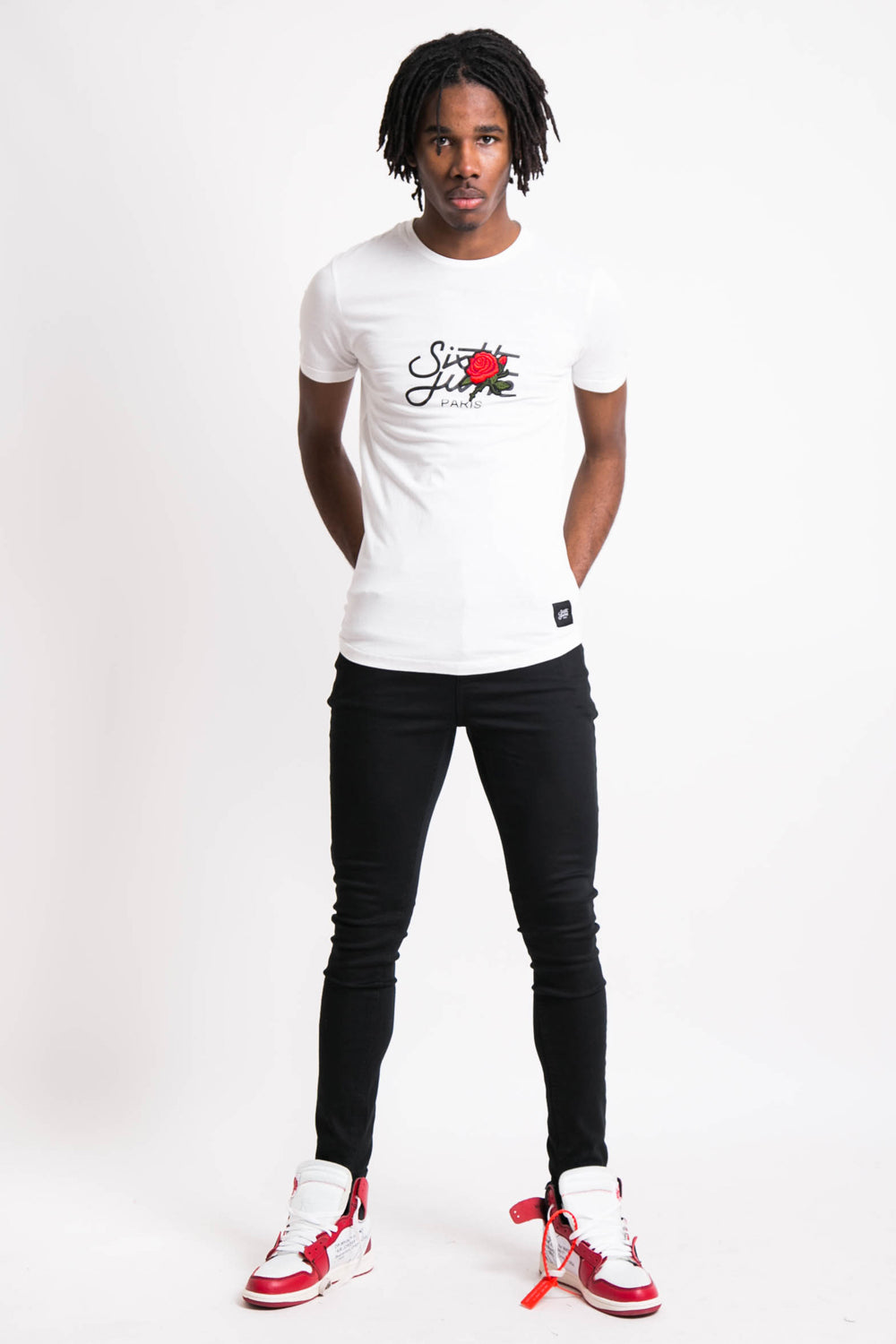 Sixth June - T-shirt grand logo patch rose blanc