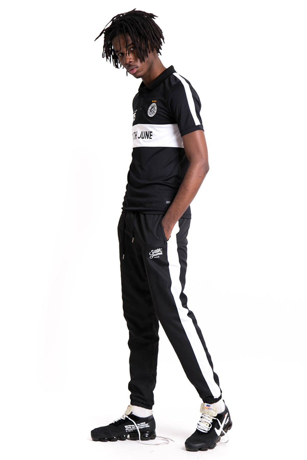 Sixth June - Maillot col football league noir