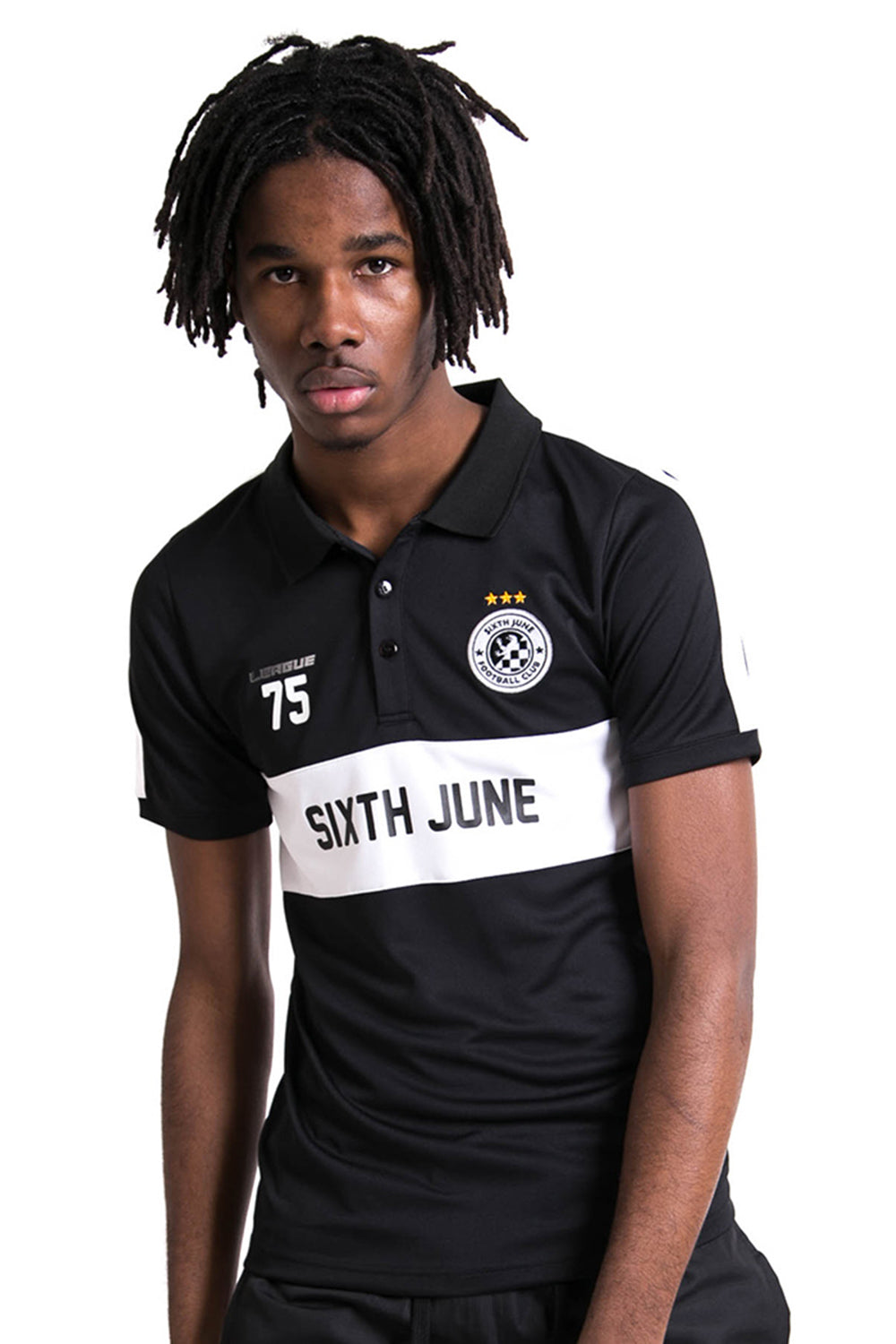 Sixth June - Maillot col football league noir