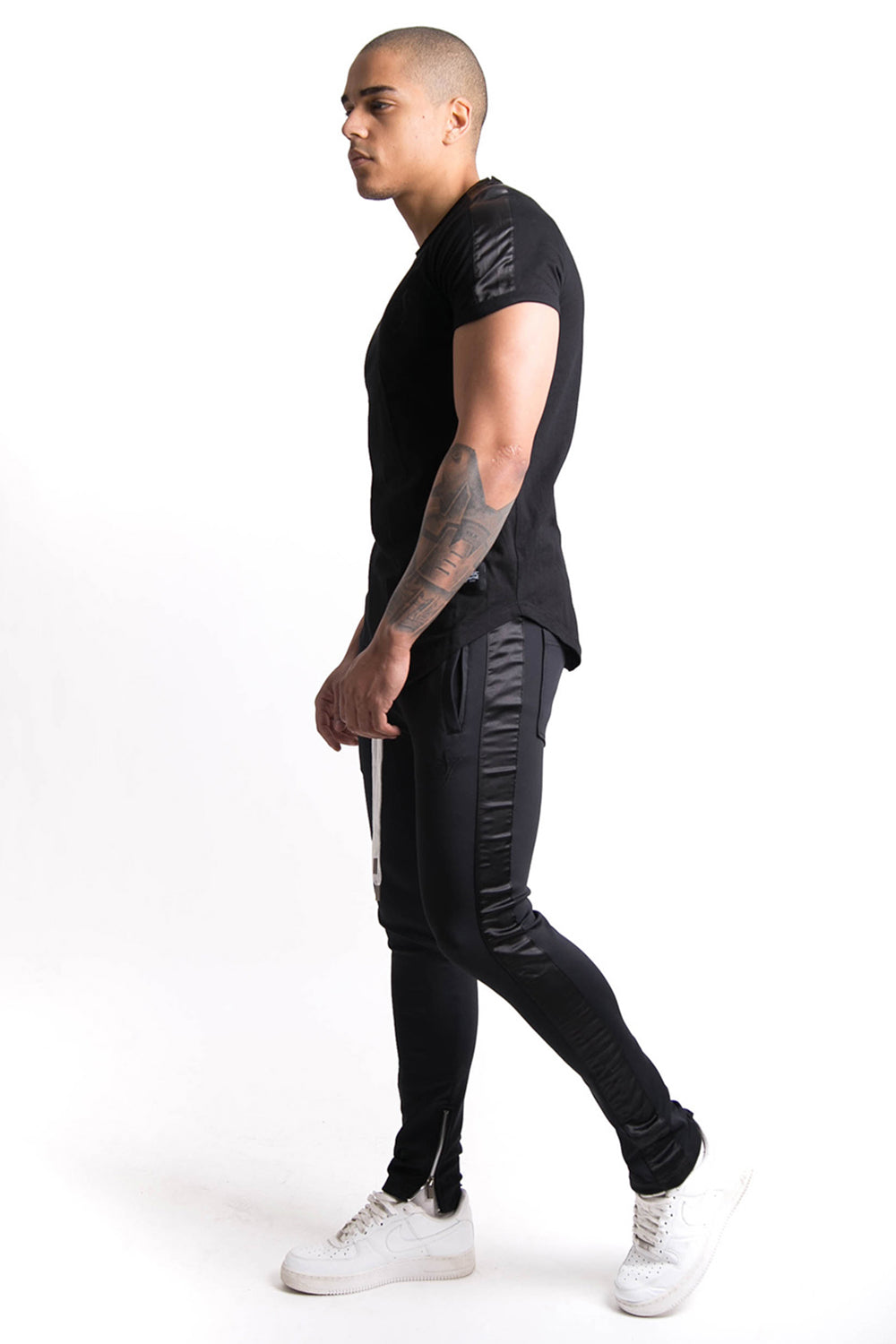 Sixth June - T-shirt bandes satin signature noir