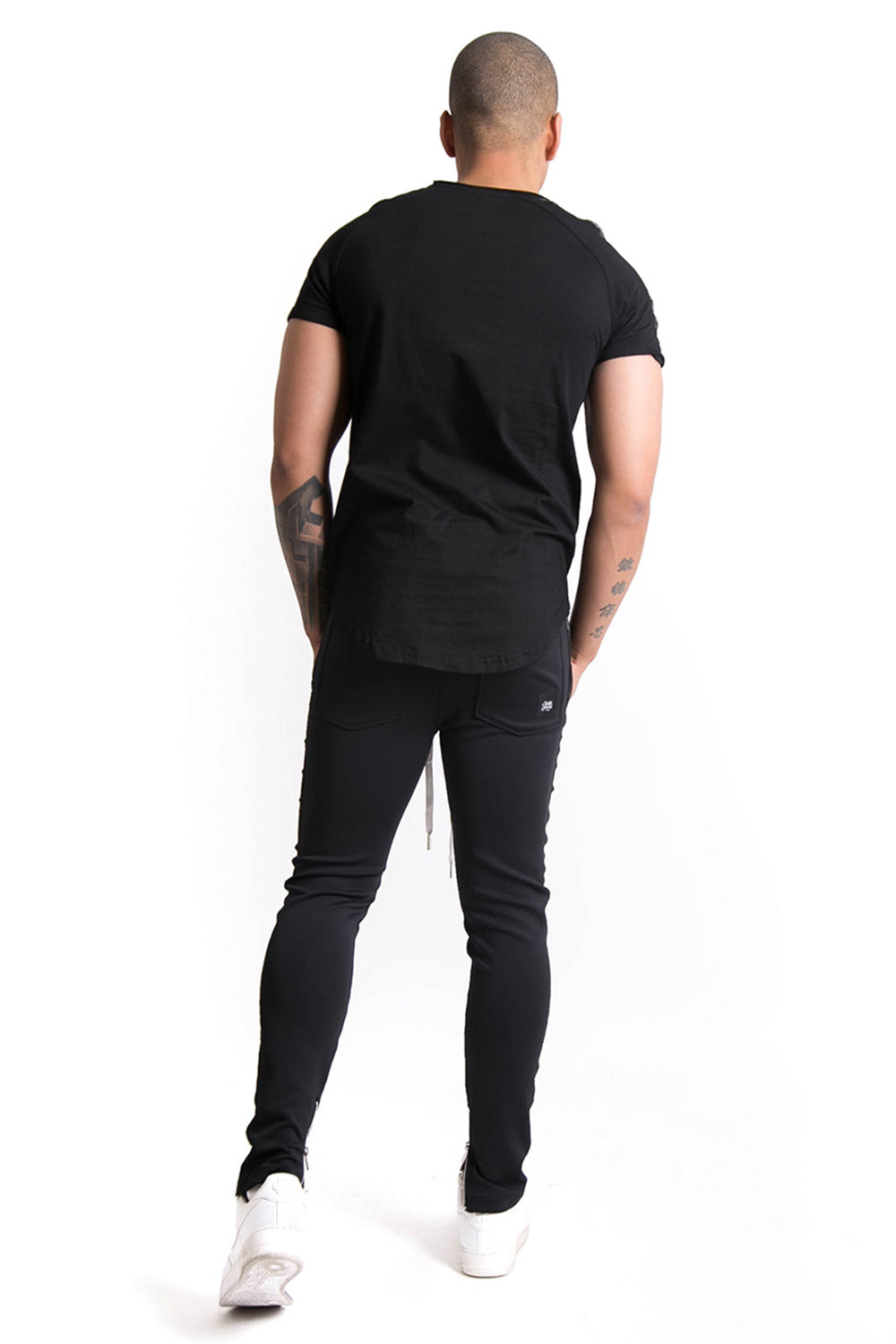 Sixth June - T-shirt bandes satin signature noir