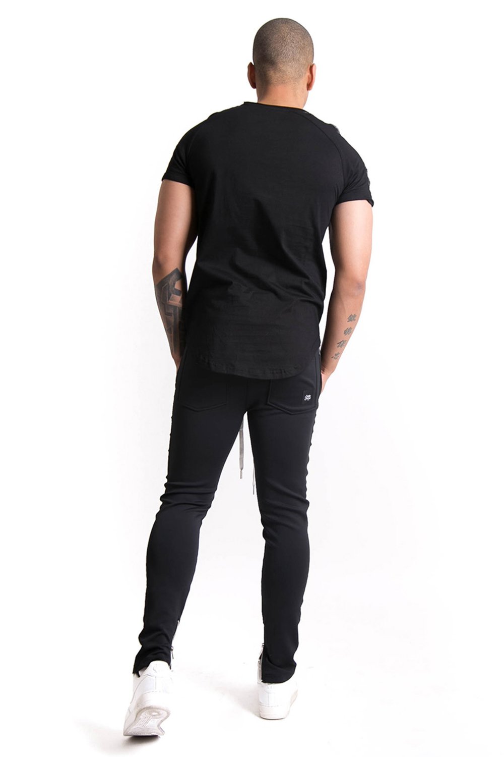 Jogging bandes satin signature noir