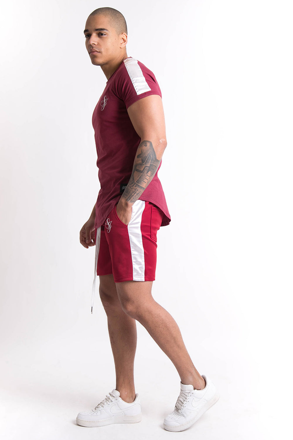 Sixth June - Short bandes satin signature bordeaux