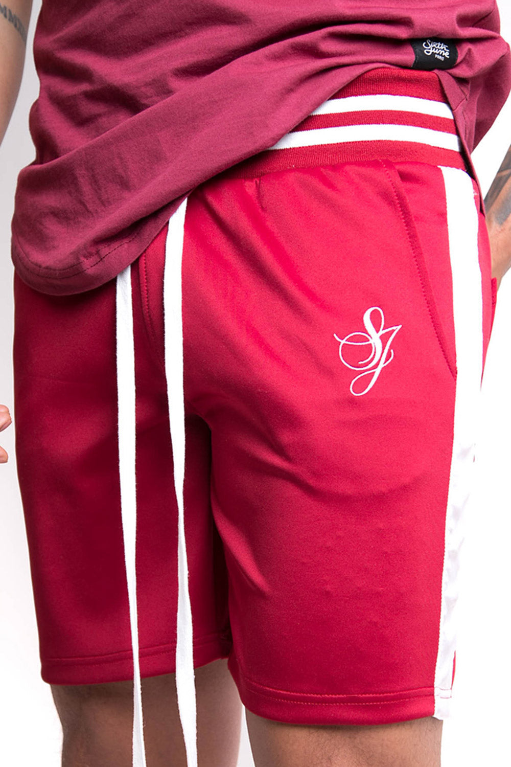 Sixth June - Short bandes satin signature bordeaux
