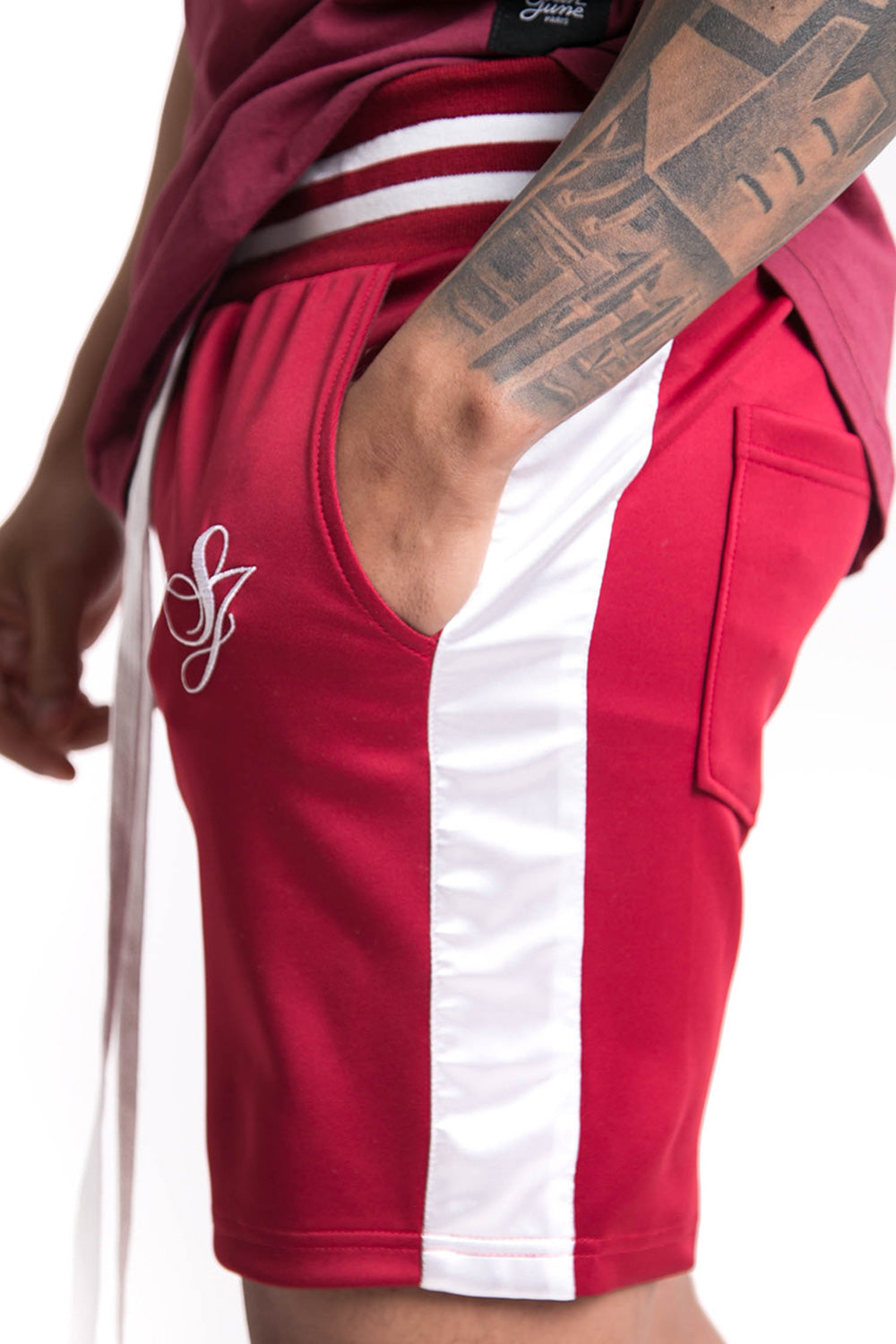 Sixth June - Short bandes satin signature bordeaux
