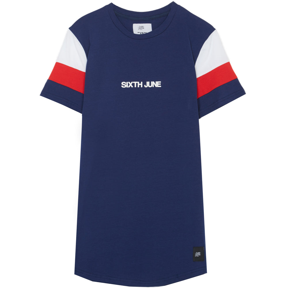 Sixth June - T-shirt manches tricolores bleu rouge blanc