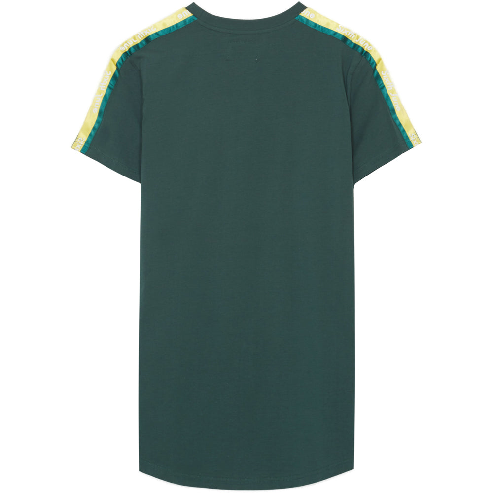 Sixth June - T-shirt bandes bicolores logo vert jaune