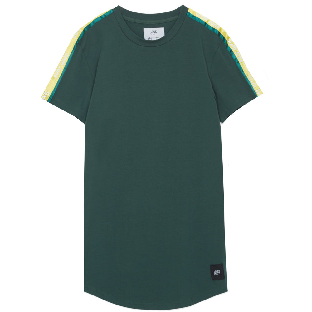 Sixth June - T-shirt bandes bicolores logo vert jaune