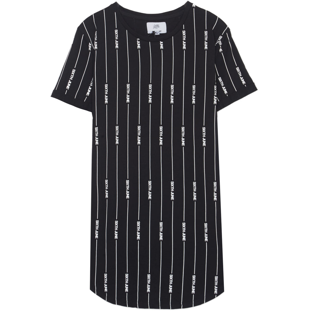 Sixth June - T-shirt baseball logomania noir