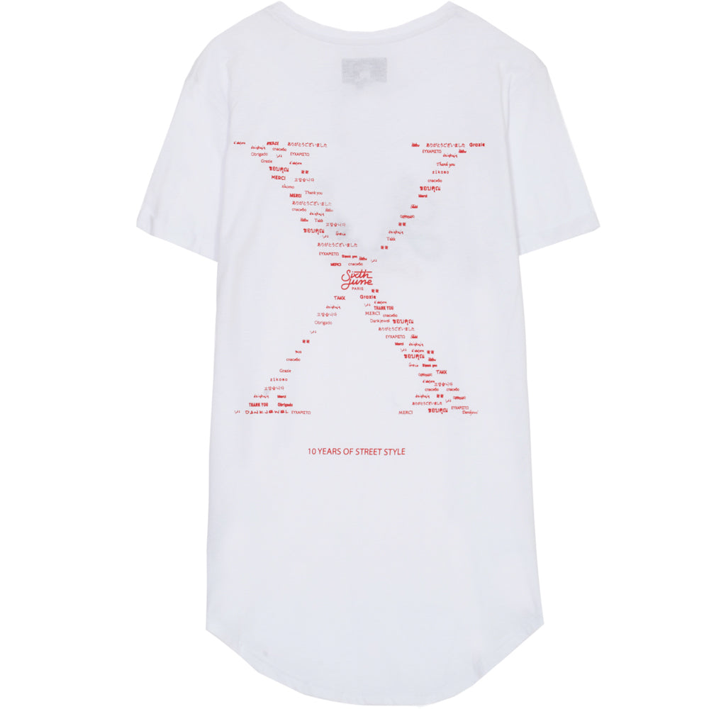 Sixth June - T-shirt anniversaire 10 ans blanc