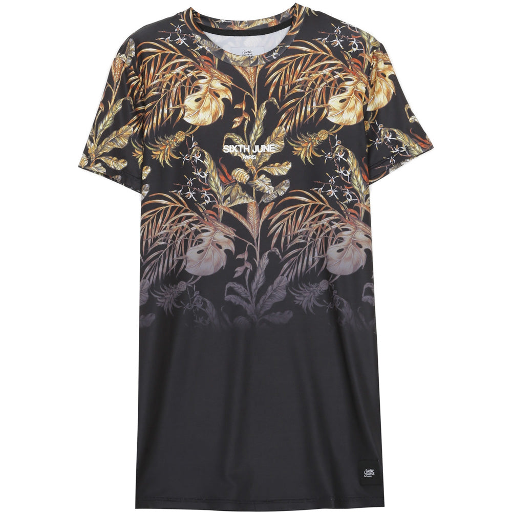 Sixth June - T-Shirt tropical dégradé noir or