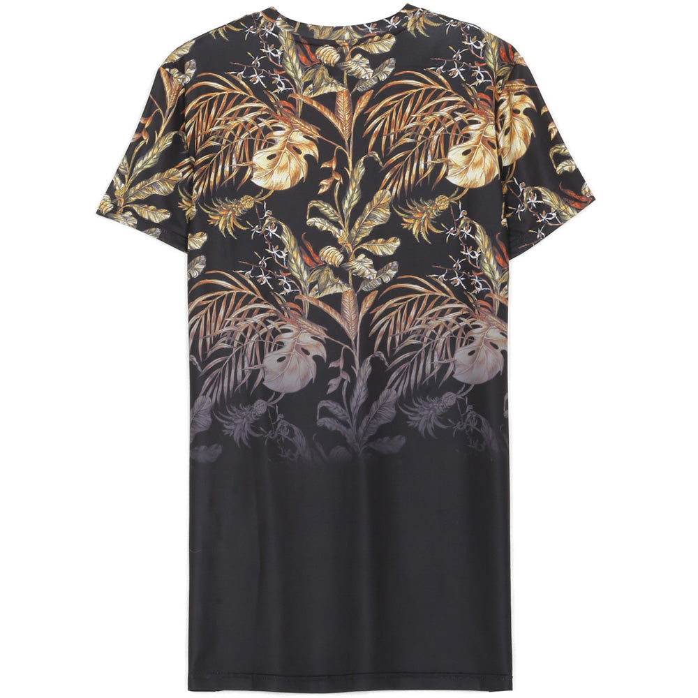 Sixth June - T-Shirt tropical dégradé noir or