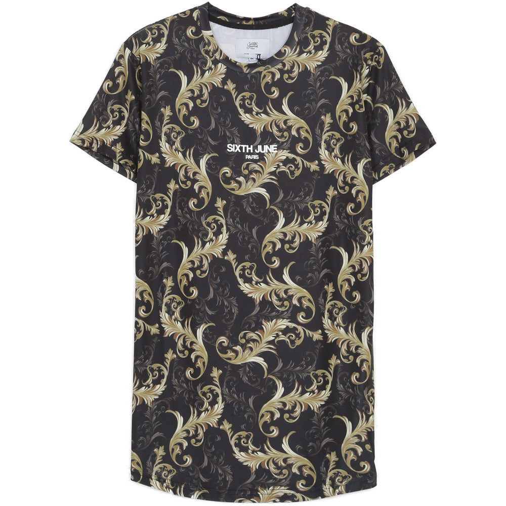 Sixth June - T-Shirt baroque all-over noir or