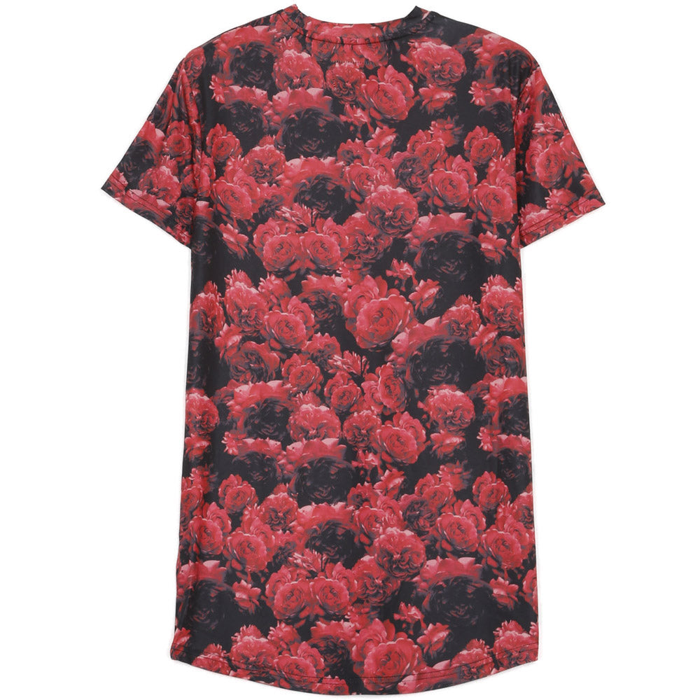 Sixth June - T-Shirt all-over roses noir rouge