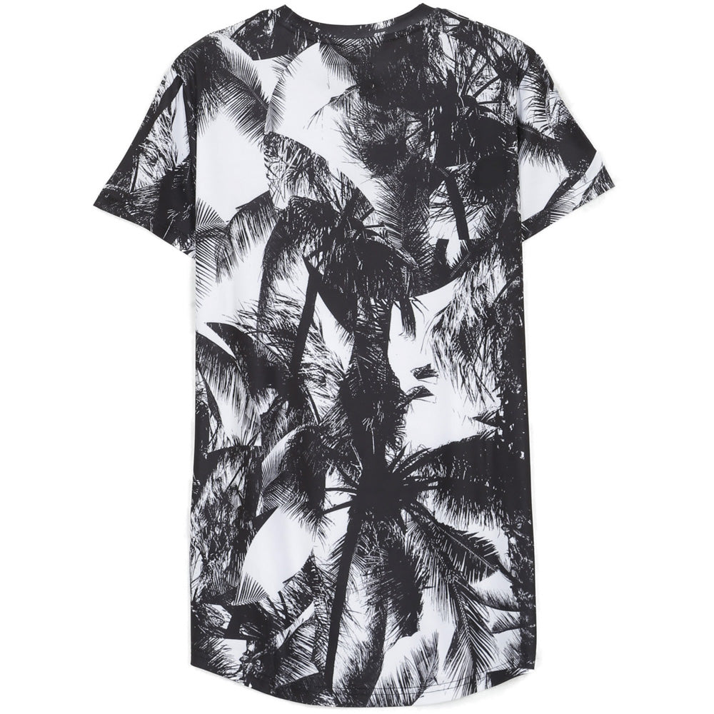 Sixth June - T-Shirt all-over palmiers noir blanc