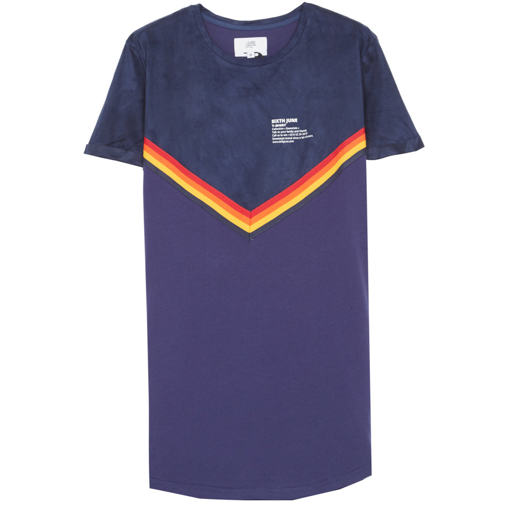 Sixth June - T-Shirt bandes V 4 couleurs bleu