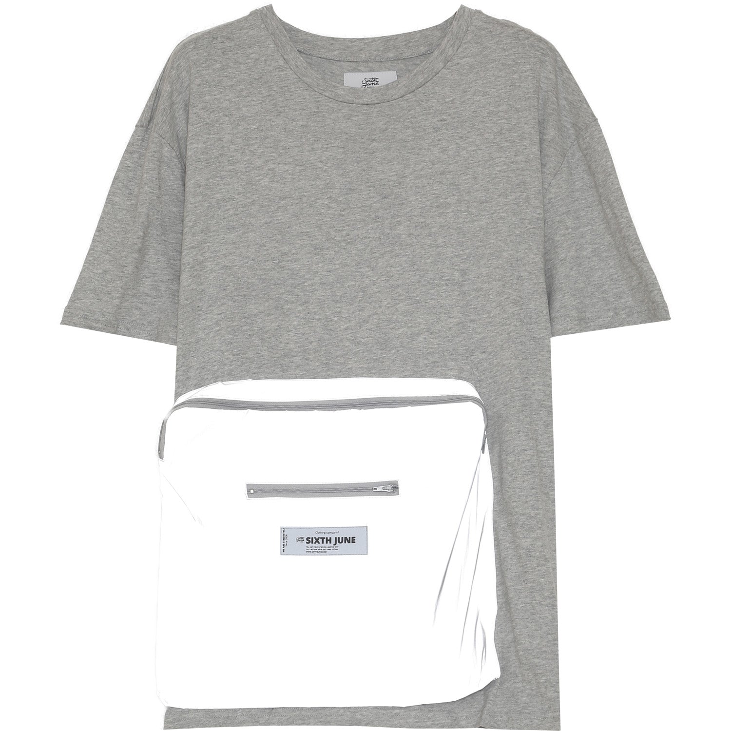 Sixth June - T-shirt réfléchissant grande poche gris