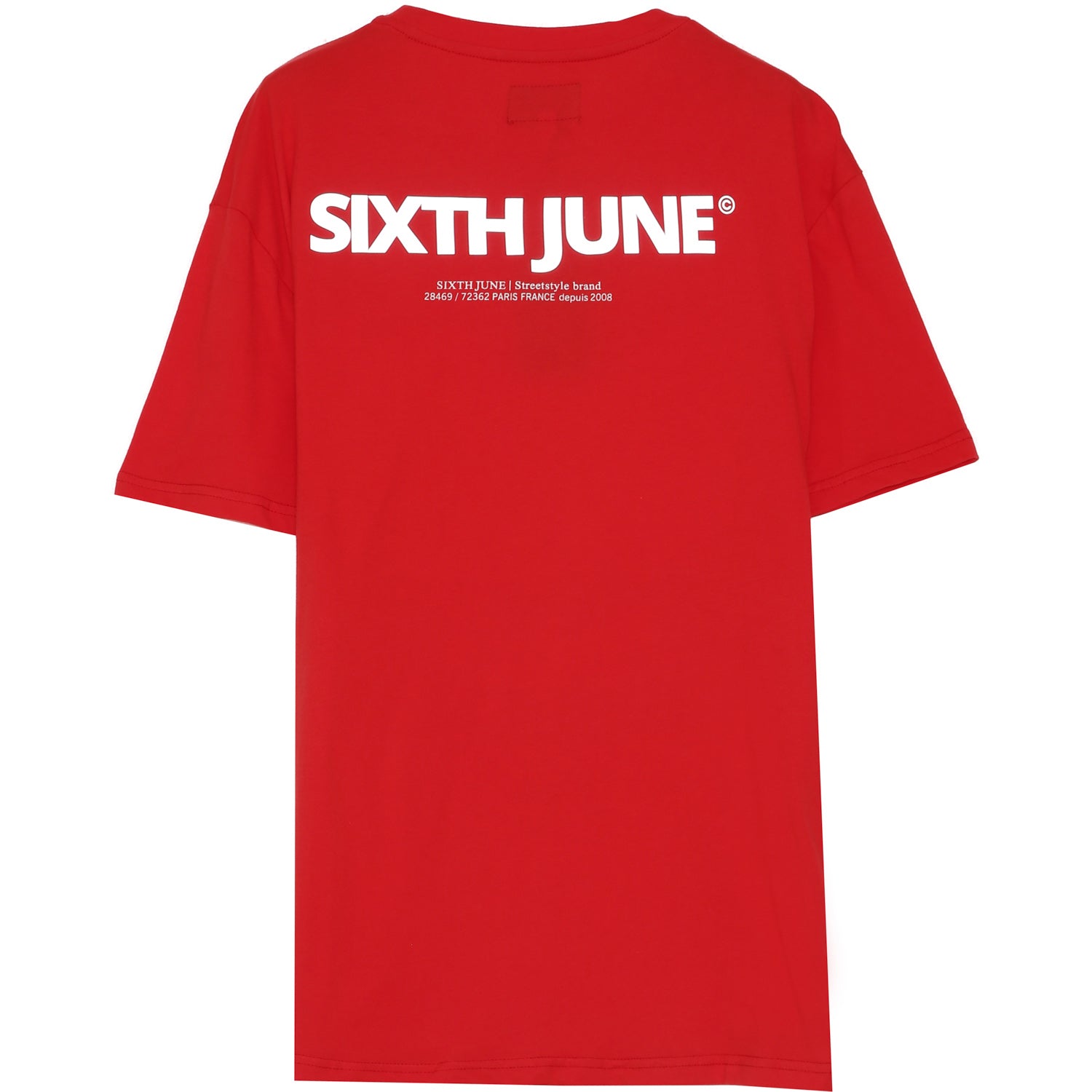 Sixth June - T-shirt réfléchissant grande poche rouge