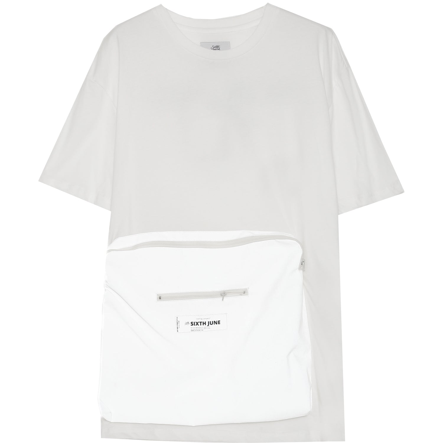 Sixth June - T-shirt réfléchissant grande poche blanc