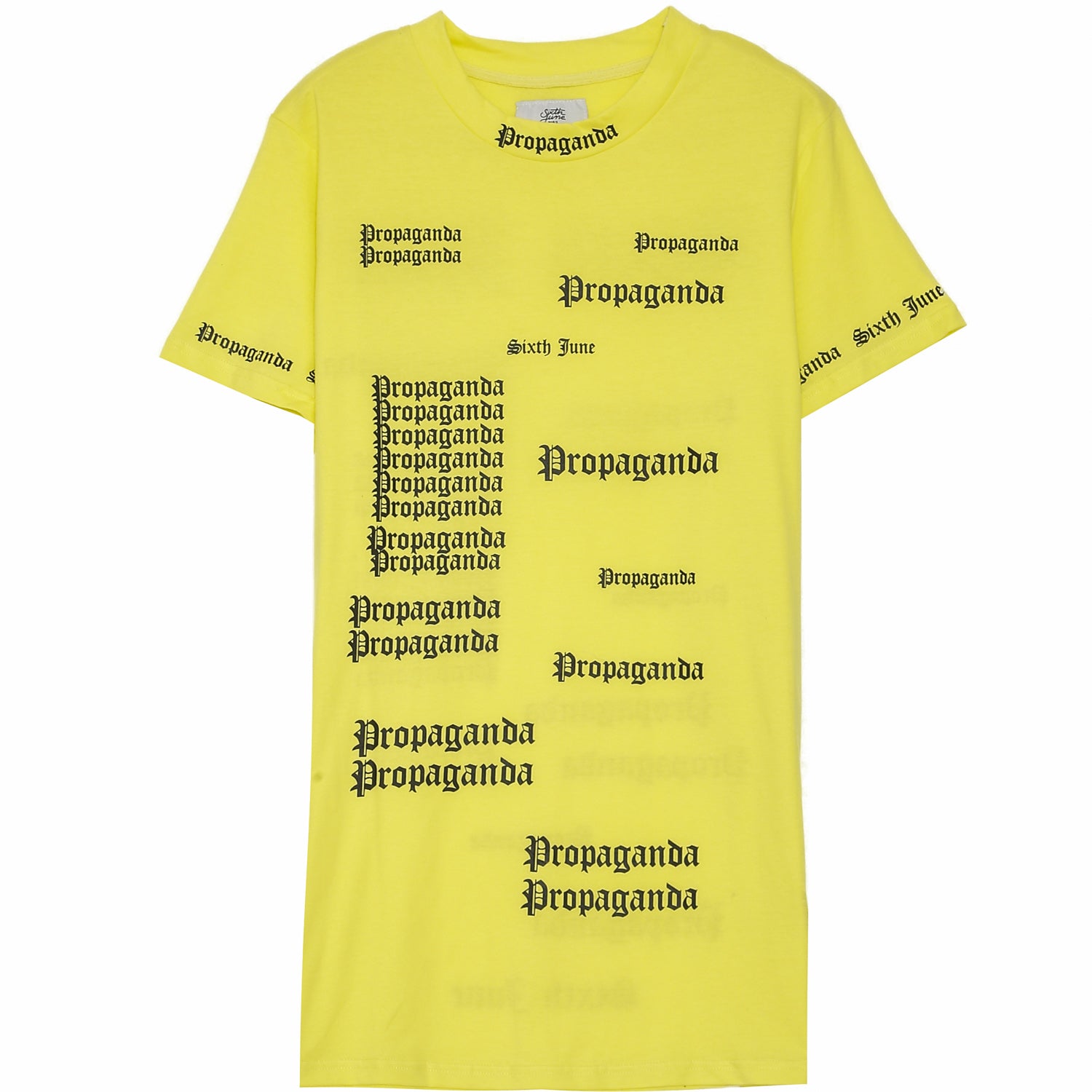 Sixth June - T-shirt imprimé Propaganda gothic jaune