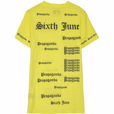 Sixth June - T-shirt imprimé Propaganda gothic jaune