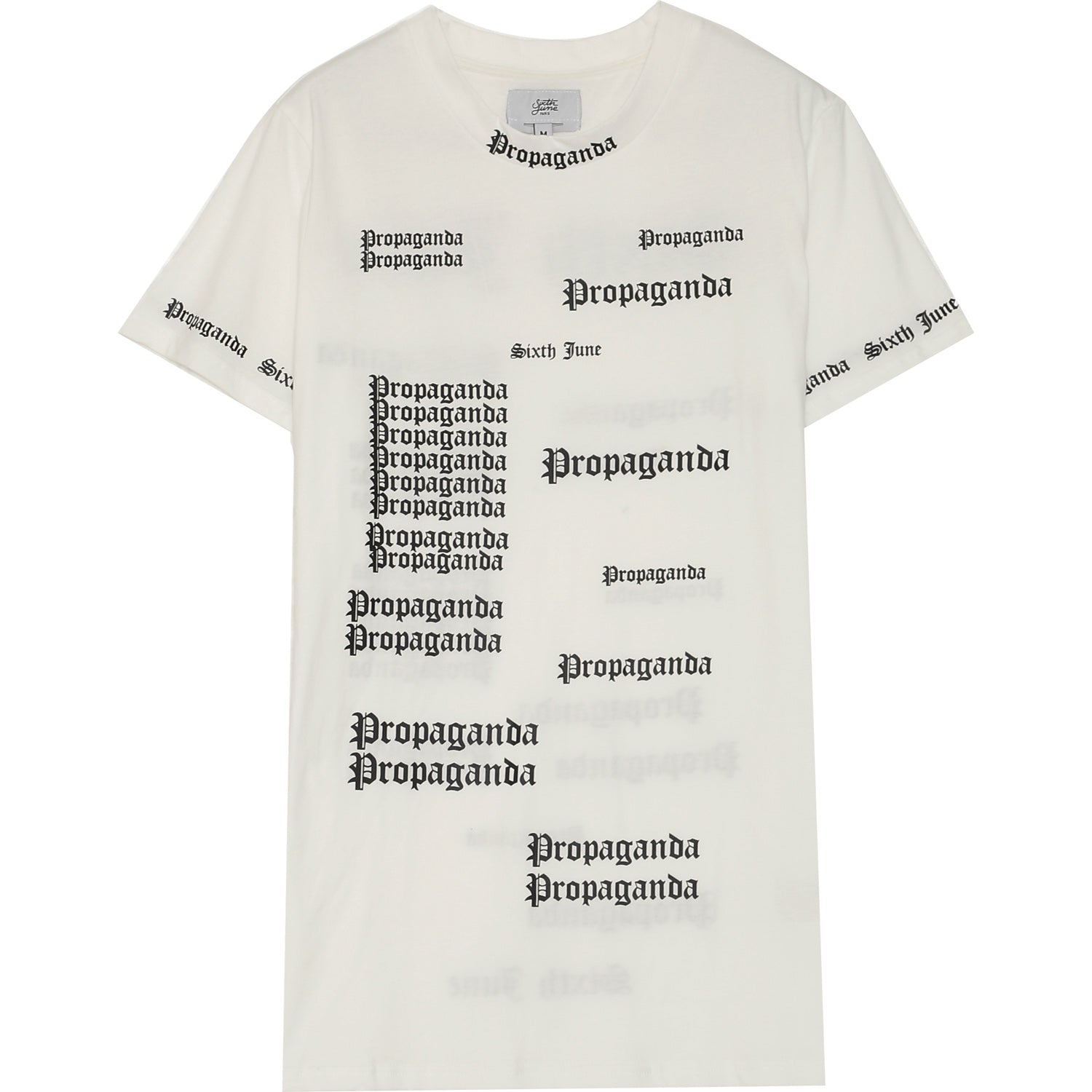 Sixth June - T-shirt imprimé Propaganda gothic blanc