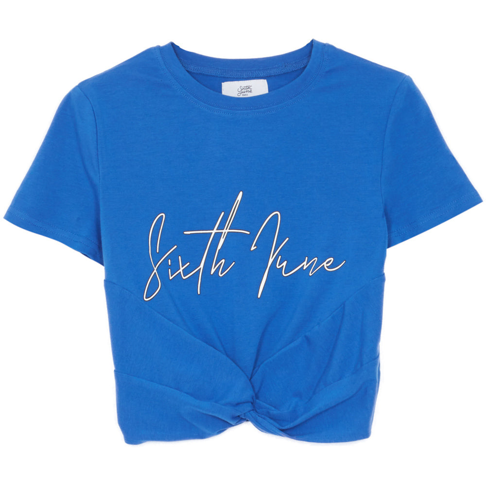 Sixth June - Crop-top noeud logo bleu