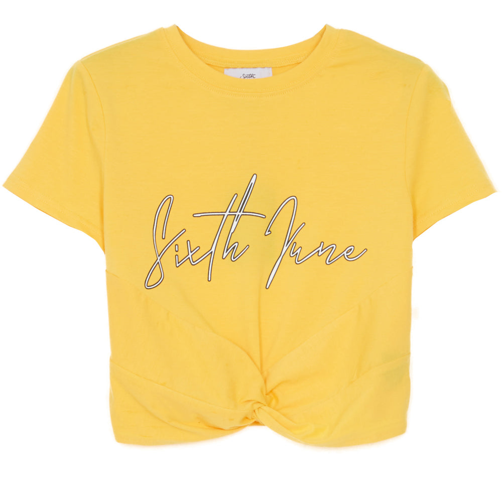 Sixth June - Crop-top noeud logo jaune