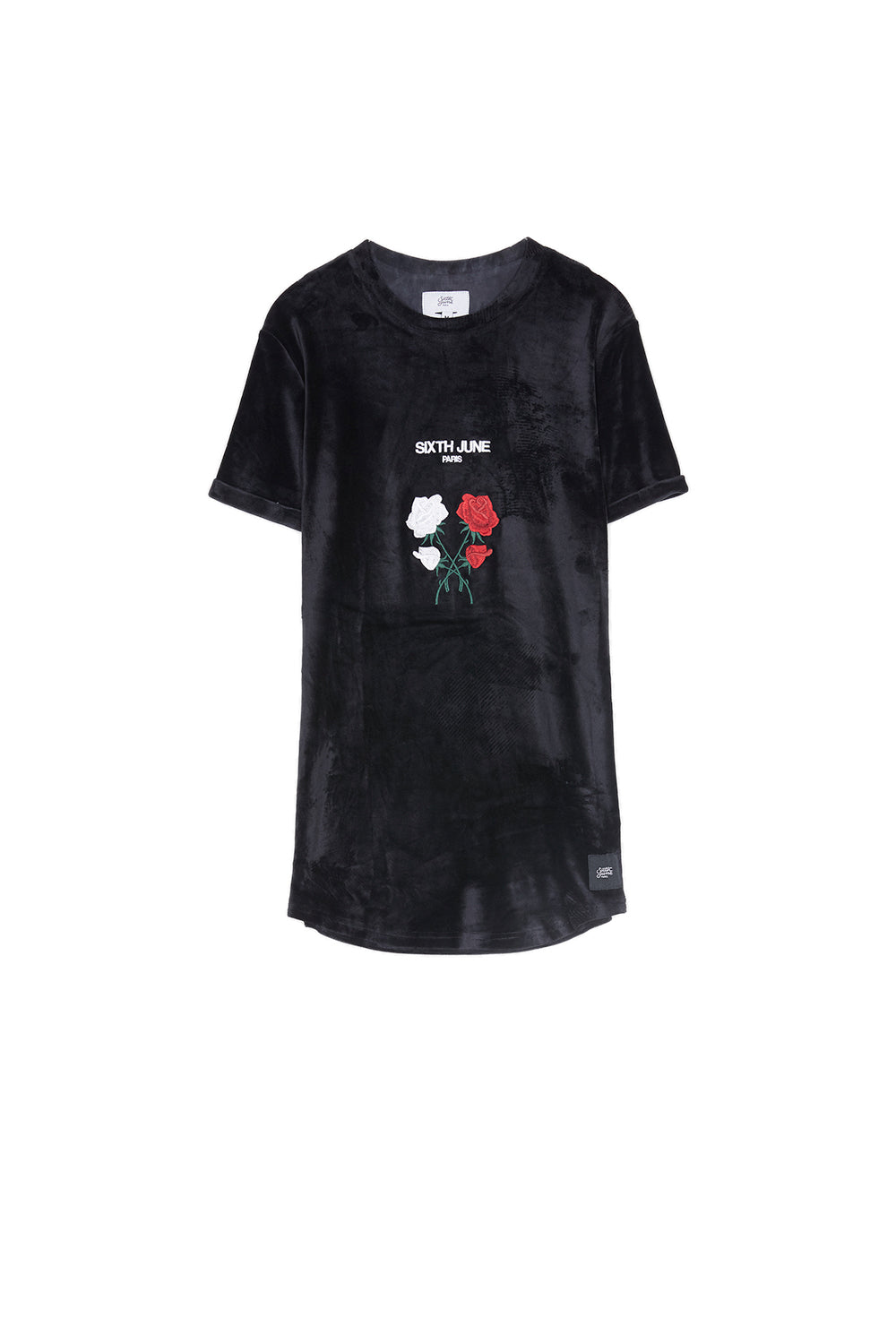 Sixth June - T-shirt velours roses noir