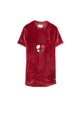Sixth June - T-shirt velours roses bordeaux
