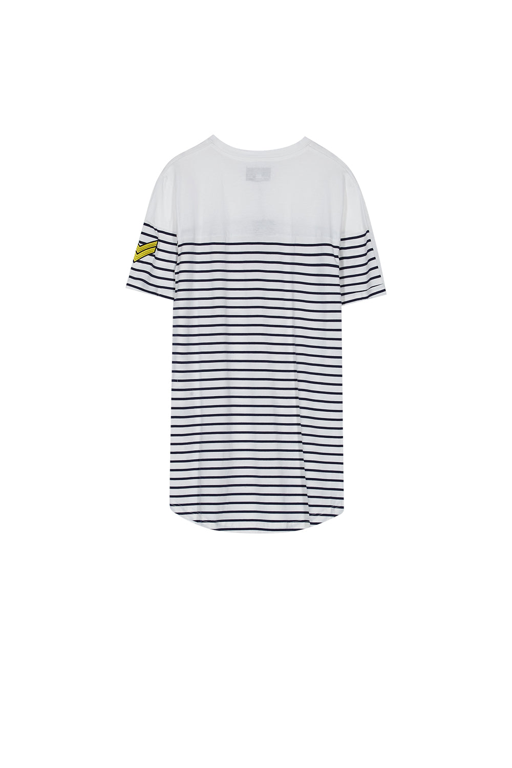 Sixth June - T-shirt marinière patch chevron bleu blanc