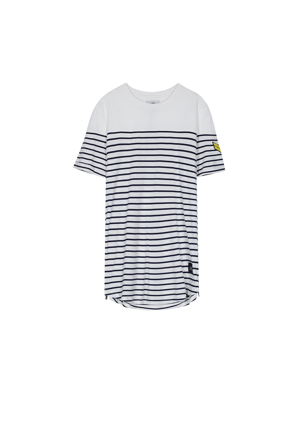 Sixth June - T-shirt marinière patch chevron bleu blanc