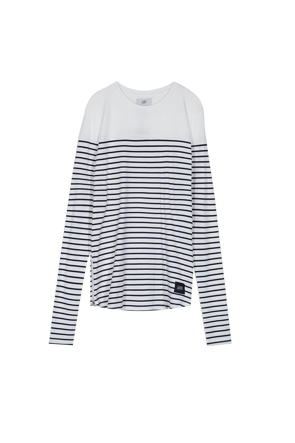 T-shirt marinière manches longues bleu blanc