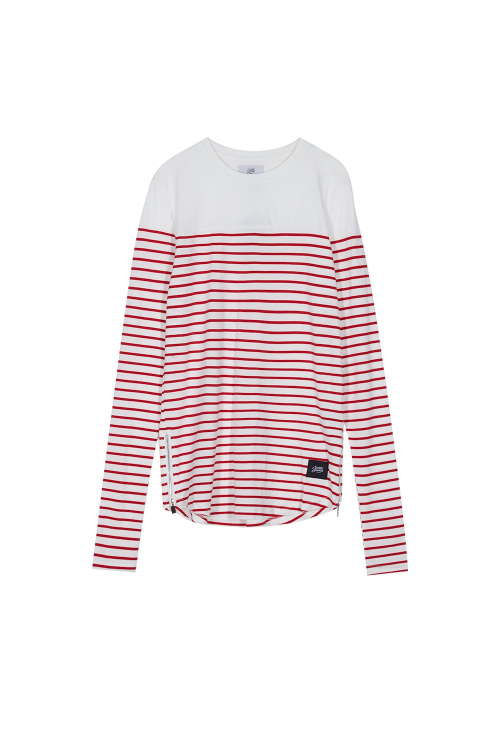 Long Sleeved Striped Sailor T-Shirt Red White