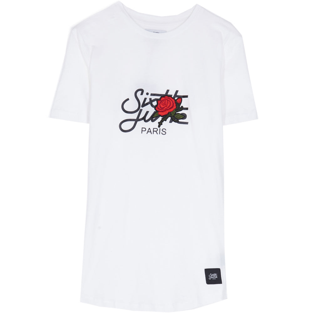 Sixth June - T-shirt grand logo patch rose blanc