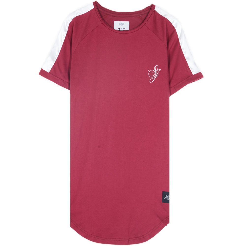 Sixth June - T-shirt bandes satin signature bordeaux