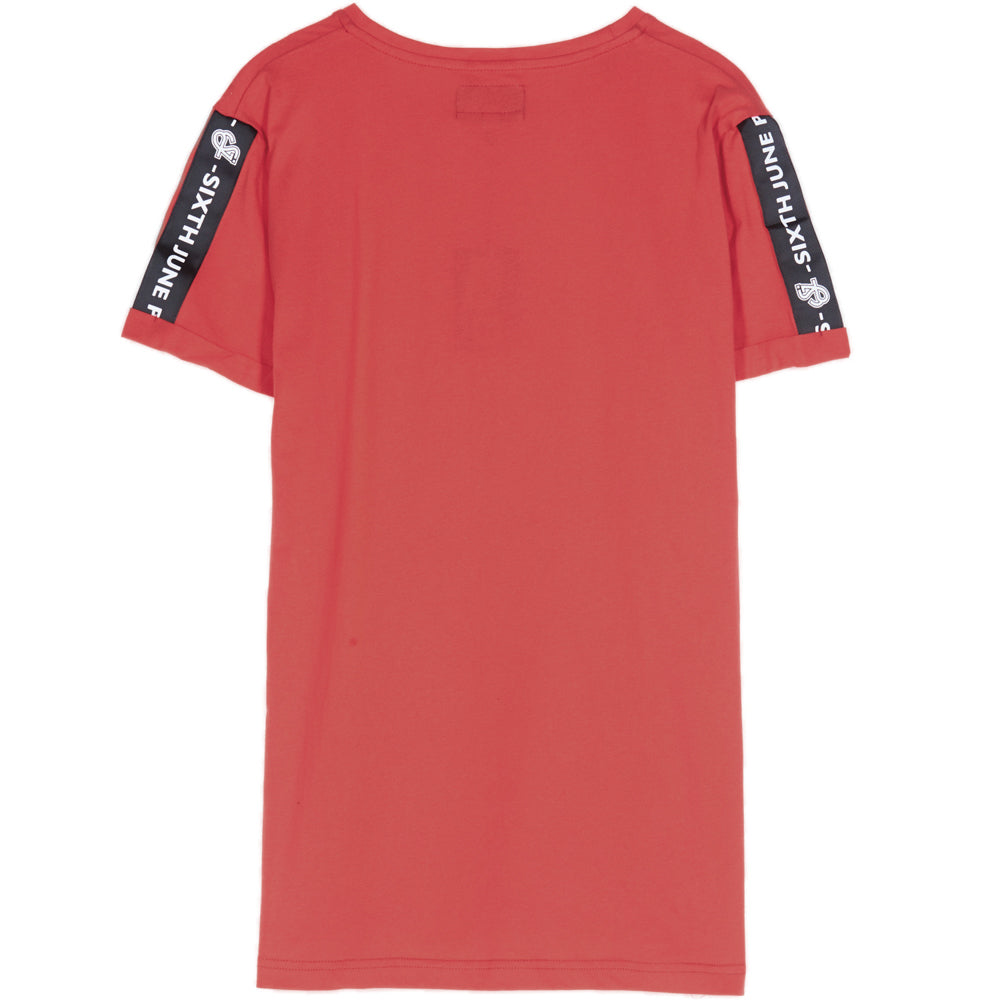 Sixth June - T-shirt bandes texte rouge noir